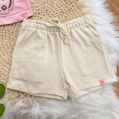 Conj. Blusa Borboleta e Short em Moletinho - Rose e Areia